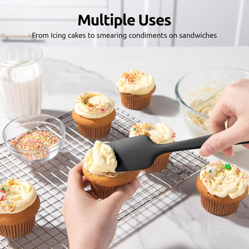 U-Taste Silicone Spatula Set with 600 Degrees Fahrenheit Heat Resistant (Black)...